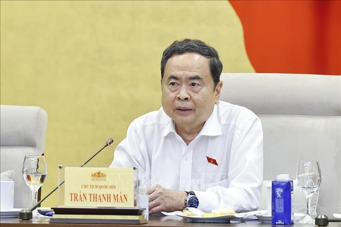 Chủ tịch Quốc hội Trần Thanh Mẫn phát biểu. Ảnh: Doãn Tấn - TTXVN