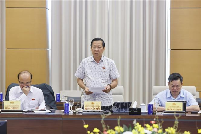 Chủ nhiệm Ủy ban Kinh tế và Tài chính của Quốc hội Phan Văn Mãi phát biểu. Ảnh: Doãn Tấn - TTXVN