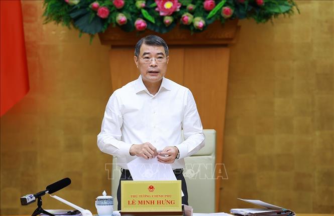 Thủ tướng Chính phủ Lê Minh Hưng chủ trì họp Thường trực Chính phủ và Thường trực Đảng ủy Chính phủ. Ảnh: Dương Giang-TTXVN
