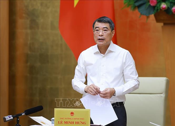 Thủ tướng Chính phủ Lê Minh Hưng chủ trì họp Thường trực Chính phủ và Thường trực Đảng ủy Chính phủ. Ảnh: Dương Giang-TTXVN
