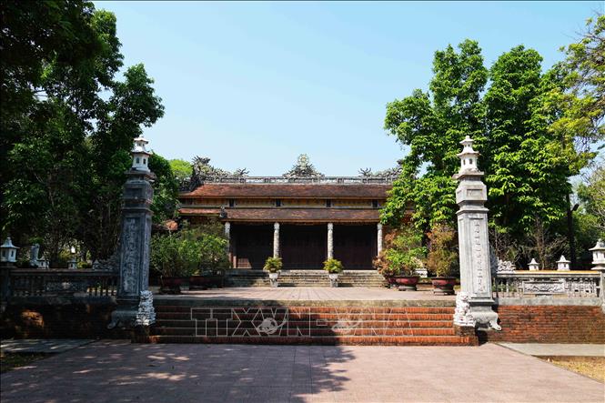 Chính điện của chùa Báo Quốc ở thành phố Huế. Ảnh: Nguyên Lý - TTXVN