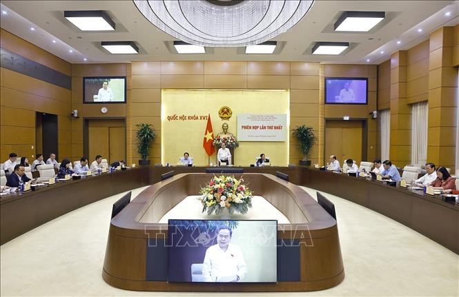 Chủ tịch Quốc hội Trần Thanh Mẫn chủ trì Phiên họp thứ Nhất, Ban Chỉ đạo tổng rà soát hệ thống văn bản quy phạm pháp luật của Uỷ ban Thường vụ Quốc hội. Ảnh: Doãn Tấn – TTXVN