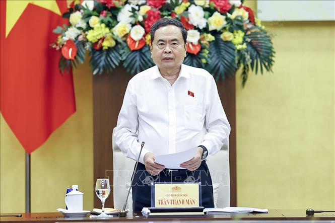 Chủ tịch Quốc hội Trần Thanh Mẫn, Trưởng Ban Chỉ đạo phát biểu. Ảnh: Doãn Tấn - TTXVN