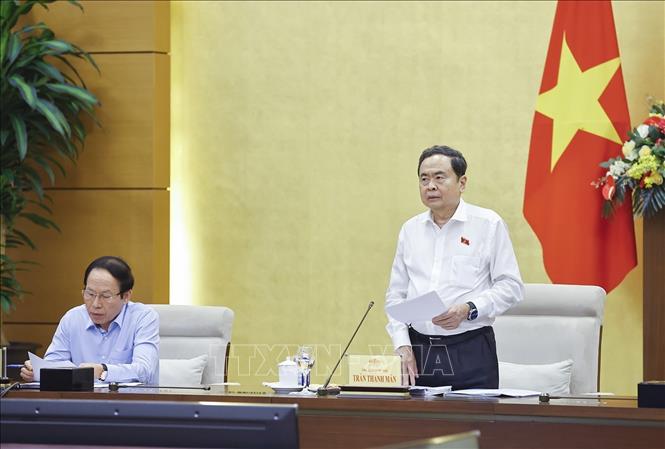 Chủ tịch Quốc hội Trần Thanh Mẫn, Trưởng Ban Chỉ đạo phát biểu. Ảnh: Doãn Tấn - TTXVN