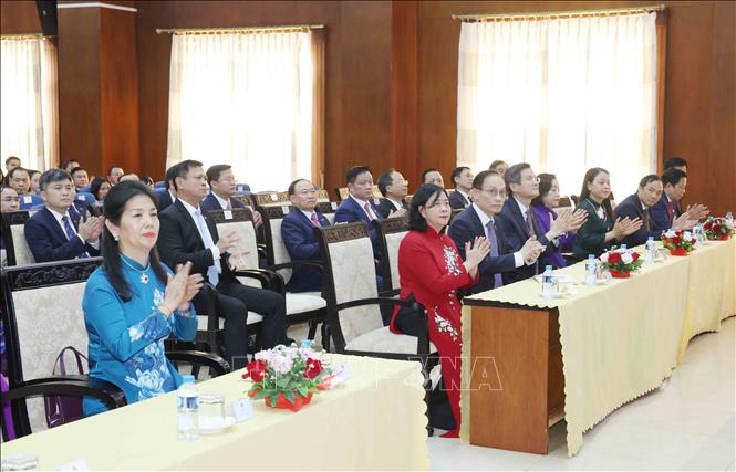 Các đại biểu dự buổi gặp mặt. Ảnh: Phương Hoa - TTXVN