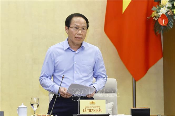 Phó Thủ tướng Chính phủ Lê Tiến Châu, Phó Trưởng Ban Chỉ đạo phát biểu. Ảnh: Doãn Tấn - TTXVN