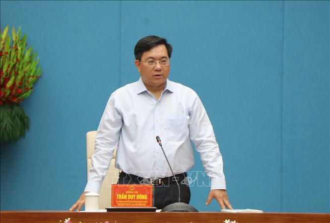 Đồng chí Trần Duy Đông, Phó Bí thư Tỉnh ủy, Chủ tịch UBND tỉnh Phú Thọ phát biểu tại Hội nghị. Ảnh: Thu Hương - TTXVN
