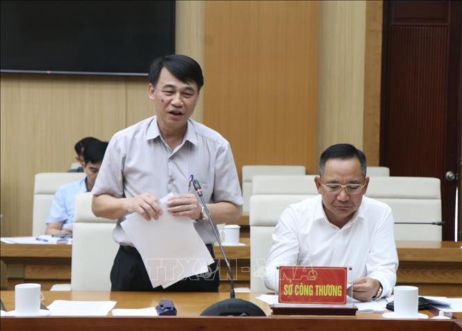 Đại diện Sở Công Thương tỉnh Phú Thọ phát biểu tại Hội nghị. Ảnh: Thu Hương - TTXVN