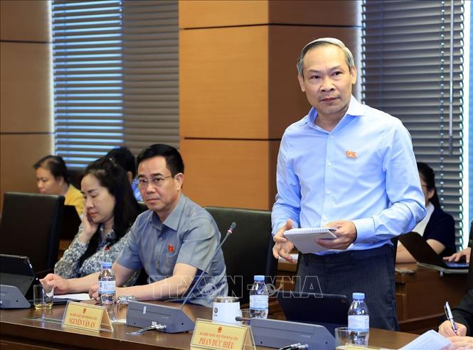 Đại biểu Quốc hội tỉnh Hưng Yên Phan Đức Hiếu phát biểu. Ảnh: Tuấn Anh - TTXVN