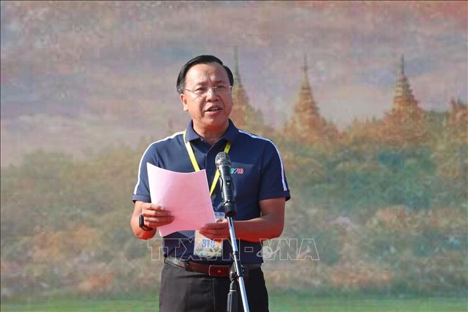 Ông Võ Ngọc Văn Quân, Trưởng Ban Tổ chức, phát biểu khai mạc Giải đấu. Ảnh: Trung Kiên - TTXVN