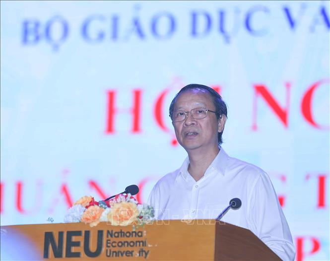 Thứ trưởng Thường trực Bộ Giáo dục và Đào tạo Phạm Ngọc Thưởng - Trưởng Ban Chỉ đạo thi cấp quốc gia Kỳ thi tốt nghiệp THPT năm 2026 phát biểu. Ảnh: Thanh Tùng - TTXVN 