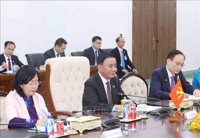 Thường trực Ban Bí thư Trần Cẩm Tú tại hội đàm. Ảnh: Phương Hoa - TTXVN