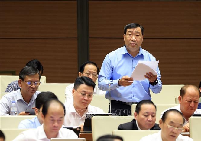 Đại biểu Quốc hội tỉnh Vĩnh Long Thạch Phước Bình phát biểu. Ảnh: Tuấn Anh - TTXVN