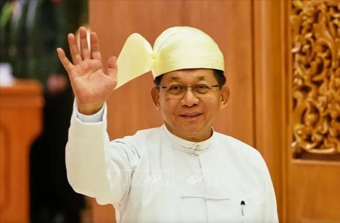 Tân Tổng thống Myanmar Min Aung Hlaing sau lễ tuyên thệ nhậm chức tại Quốc hội ở Naypyidaw, ngày 10/4/2026. Ảnh: AP/TTXVN