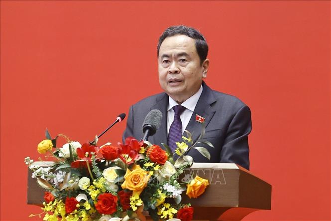 Chủ tịch Quốc hội Trần Thanh Mẫn phát biểu giao nhiệm vụ. Ảnh: Doãn Tấn – TTXVN