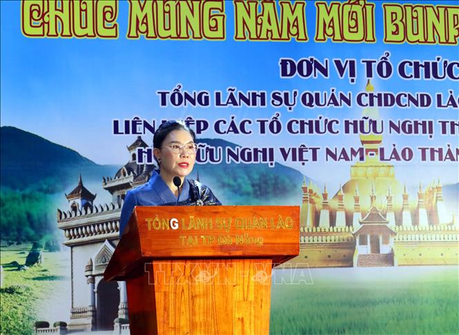 Tổng Lãnh sự Lào tại Đà Nẵng Vonekham Chueangmanivong phát biểu tại chương trình. Ảnh: Trần Lê Lâm - TTXVN 