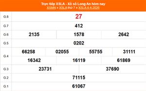 XSLA 11/4 - Kết quả xổ số Long An hôm nay 11/4/2026 - Trực tiếp xổ số hôm nay ngày 11 tháng 4