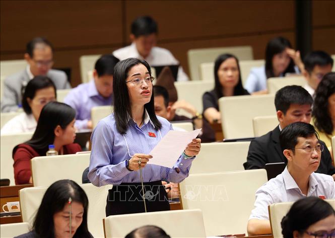 Đại biểu Quốc hội tỉnh Lâm Đồng Cil Bri phát biểu. Ảnh: Văn Điệp - TTXVN