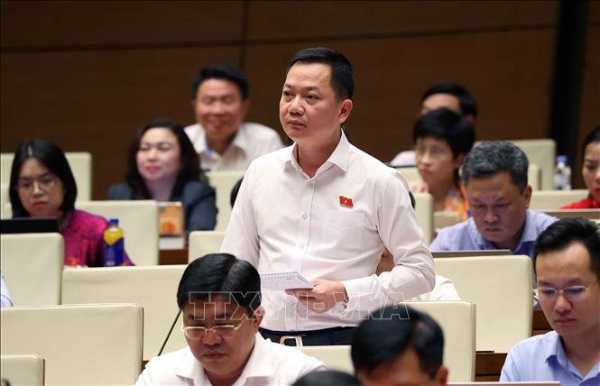 Đại biểu Quốc hội tỉnh Đồng Nai Trịnh Xuân An phát biểu. Ảnh: Văn Điệp - TTXVN 