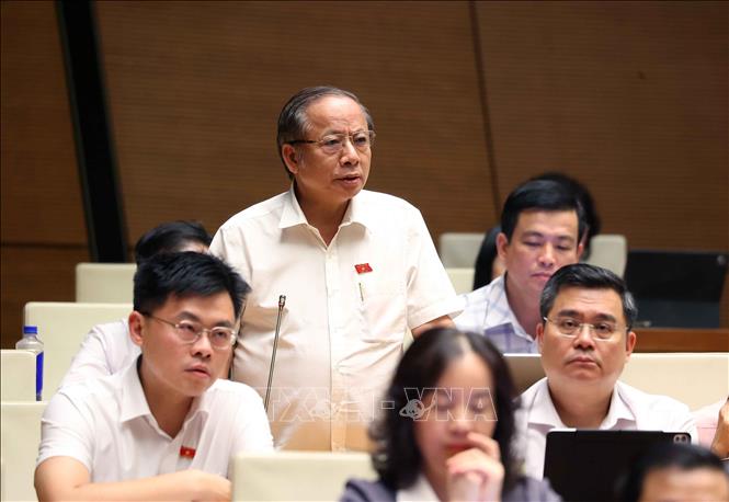 Đại biểu Quốc hội thành phố Hồ Chí Minh Nguyễn Văn Thân phát biểu. Ảnh: Văn Điệp - TTXVN 