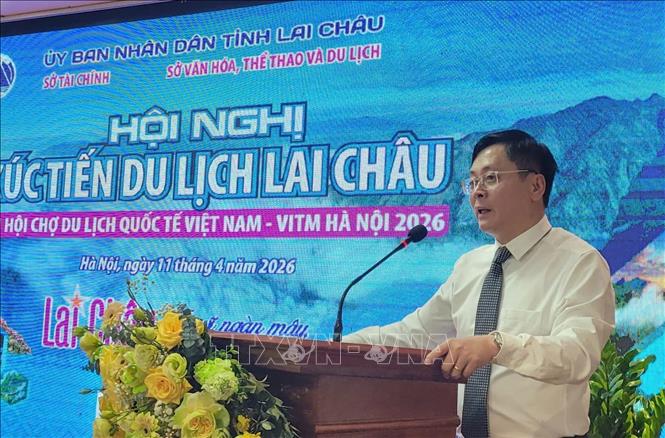 Ông Nguyễn Đình Hùng, Phó Giám đốc Sở Tài chính Lai Châu phát biểu khai mạc. Ảnh: Phương Thanh-TTXVN