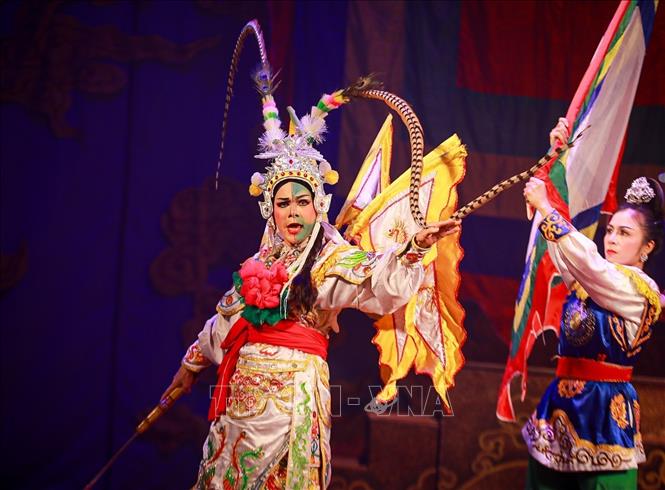 Hình tượng nữ tướng Đào Tam Xuân  đại diện cho khí phách của người phụ nữ. Ảnh: Khánh Hoà - TTXVN