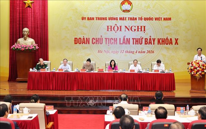 Hội nghị Đoàn Chủ tịch Ủy ban Trung ương MTTQ Việt Nam lần thứ 7, khóa X. Ảnh: Minh Đức – TTXVN