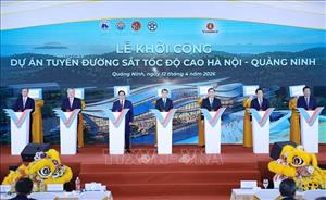 Thủ tướng dự Lễ khởi công Dự án tuyến đường sắt tốc độ cao Hà Nội-Hải phòng