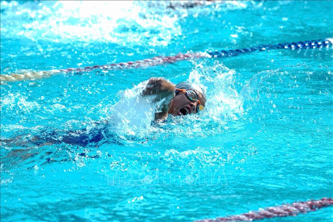 Các vận động viên tham dự ở những nội dung thi đấu đầu tiên. Ảnh: Huyền Trang - TTXVN 