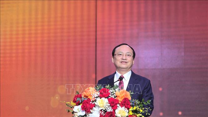 Ông Đỗ Tiến Sỹ, Tổng Giám đốc Đài Tiếng nói Việt Nam (VOV) phát biểu nhấn mạnh vai trò của Podcast trong việc giữ gìn bản sắc phát thanh giữa kỷ nguyên số. Ảnh: Thanh Vân - TTXVN 