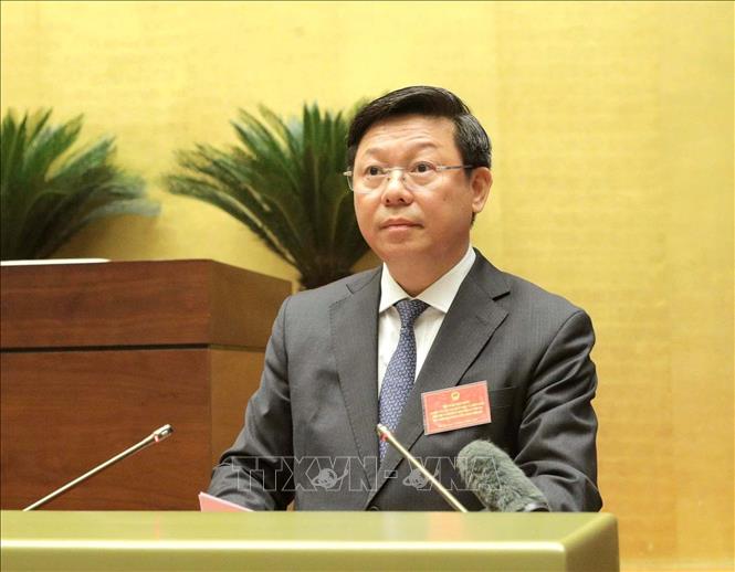 Đồng chí Trần Thanh Lâm, Uỷ viên Trung ương Đảng, Phó Trưởng Ban Tuyên giáo và Dân vận Trung ương điều hành chương trình hội nghị. Ảnh: Phương Hoa - TTXVN