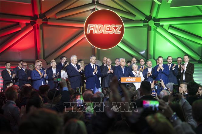 Thủ tướng Hungary Viktor Orban phát biểu tại Budapest ngày 12/4/2026. Ảnh: THX/TTXVN