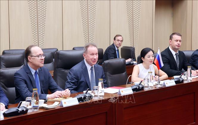 Đại tướng Zolotov Viktor, Giám đốc Cơ quan Vệ binh quốc gia Liên bang Nga phát biểu. Ảnh: Phạm Kiên - TTXVN