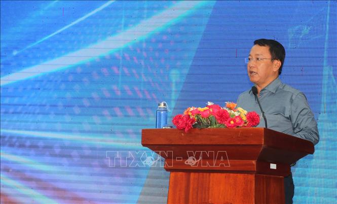 Ông Thái Trường Giang, Phó Giám đốc Sở Khoa học và Công nghệ tỉnh Cà Mau phát biểu tại Hội thảo. Ảnh: Tuấn Kiệt – TTXVN
