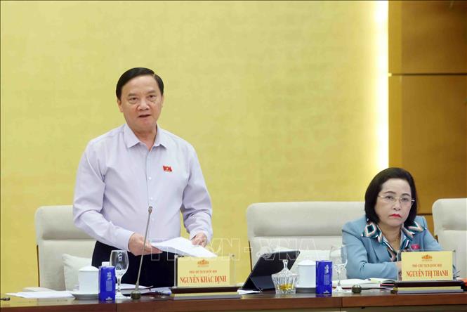 Phó Chủ tịch Quốc hội Nguyễn Khắc Định phát biểu. Ảnh: Phạm Kiên - TTXVN