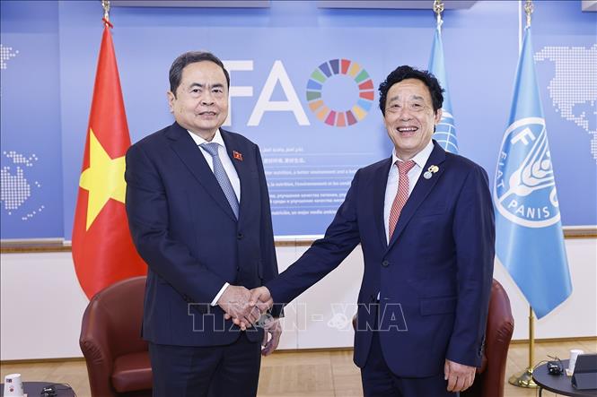 Chủ tịch Quốc hội Trần Thanh Mẫn gặp Tổng Giám đốc Tổ chức Nông nghiệp và Lương thực Liên hợp quốc (FAO) Khuất Đông Ngọc. Ảnh: Doãn Tấn – TTXVN