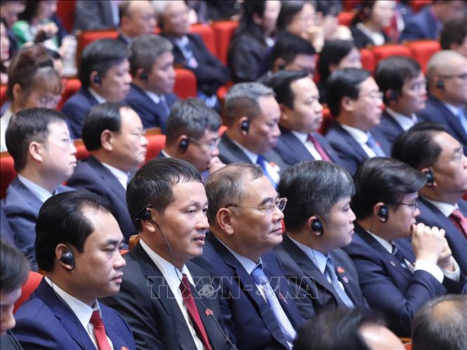 Các đại biểu tham dự buổi phát biểu chính sách của Tổng Bí thư, Chủ tịch nước Tô Lâm tại Đại học Thanh Hoa. Ảnh: Thống Nhất - TTXVN