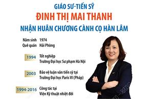 Giáo sư-Tiến sỹ Đinh Thị Mai Thanh nhận Huân chương Cành cọ Hàn lâm