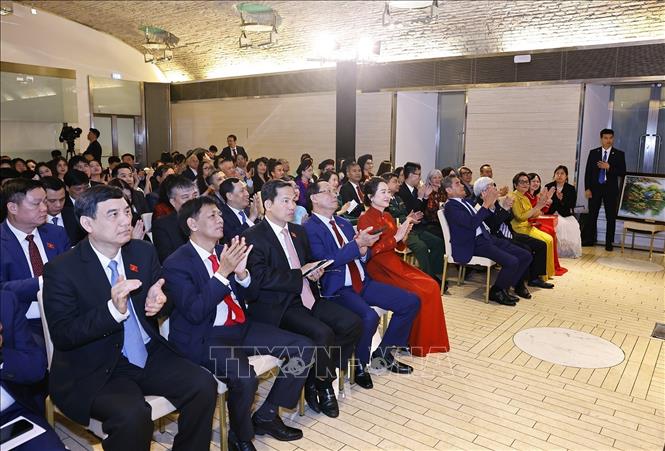 Đại biểu dự buổi gặp gỡ Chủ tịch Quốc hội Trần Thanh Mẫn và Phu nhân. Ảnh: Doãn Tấn – TTXVN