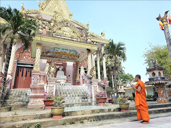 Chùa Khedol là nơi diễn ra các hoạt động văn hoá cộng đồng của đồng bào Khmer tại phường Bình Minh, tỉnh Tây Ninh. Ảnh: Đức Hạnh - TTXVN