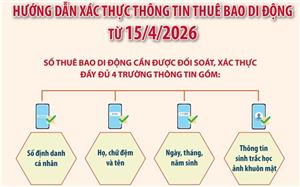 Hướng dẫn xác thực thông tin thuê bao di động từ 15/4/2026