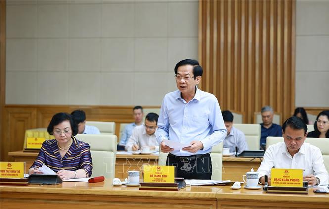 Bộ trưởng Bộ Nội vụ Đỗ Thanh Bình, Phó Chủ tịch thường trực Hội đồng Thi đua - Khen thưởng Trung ương phát biểu. Ảnh: Dương Giang - TTXVN
