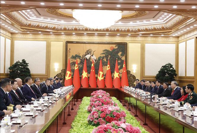 Tổng Bí thư, Chủ tịch nước Tô Lâm hội đàm với Tổng Bí thư, Chủ tịch nước Trung Quốc Tập Cận Bình. Ảnh: Thống Nhất – TTXVN