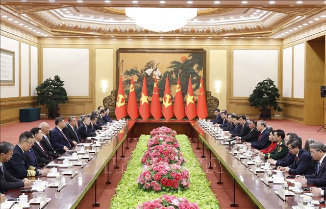 Tổng Bí thư, Chủ tịch nước Tô Lâm hội đàm với Tổng Bí thư, Chủ tịch nước Trung Quốc Tập Cận Bình. Ảnh: Thống Nhất – TTXVN