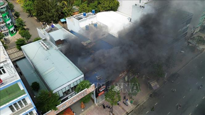 Hiện trường vụ cháy. Ảnh: Bùi Giang - TTXVN