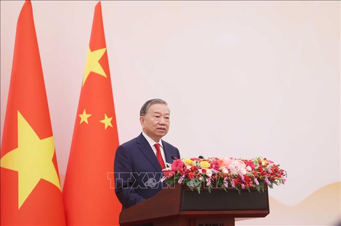 Tổng Bí thư, Chủ tịch nước Tô Lâm phát biểu tại buổi gặp gỡ thanh niên hai nước tham gia chương trình “Hành trình Đỏ nghiên cứu, học tập”. Ảnh: Thống Nhất - TTXVN