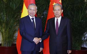 Tổng Bí thư, Chủ tịch nước Tô Lâm hội kiến Uỷ viên trưởng Nhân đại toàn quốc Trung Quốc