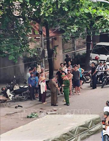 Hiện trường vụ nổ bình khí. Ảnh: TTXVN phát 