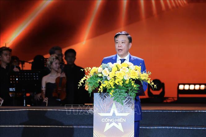 Tổng Biên tập Báo Thể thao và Văn hoá Nguyễn Thiện Thuật phát biểu khai mạc. Ảnh: Hoàng Hiếu - TTXVN
