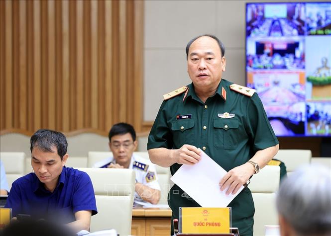 Đại diện Bộ Quốc phòng phát biểu. Ảnh: Tuấn Anh - TTXVN